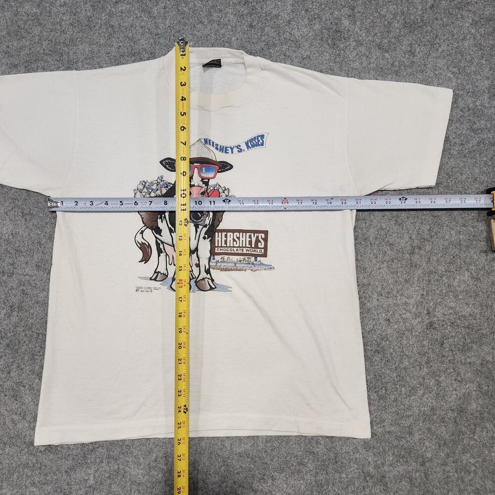 VTG 90s Hersheys Chocolate‎ World Promo Mens L Large Graphic Cow Park T Shirt - Picture 8 of 16